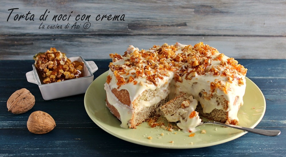 Walnut Cake with Cream