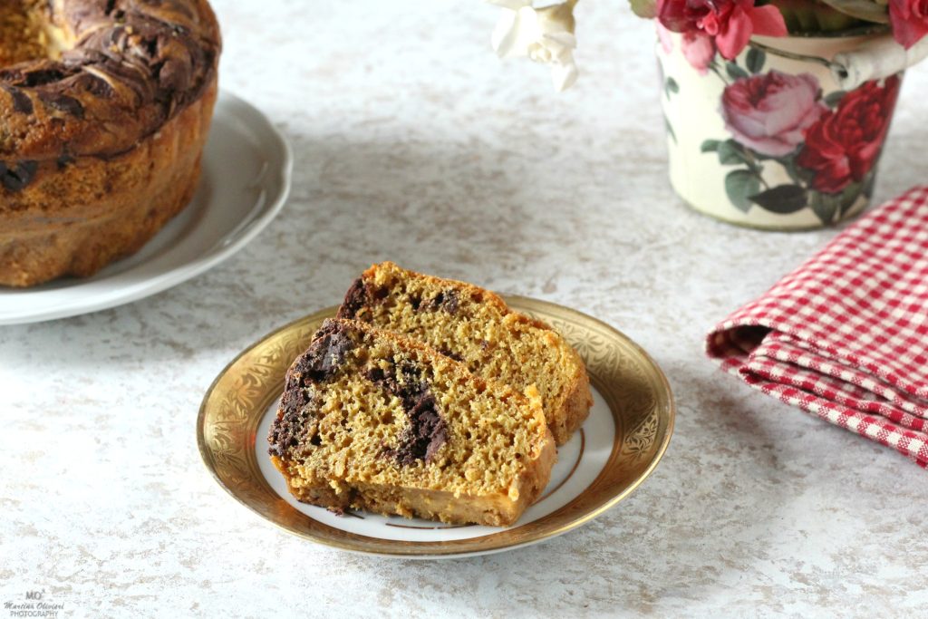 Yogurt and Coffee Bundt Cake with Chocolate Swirls