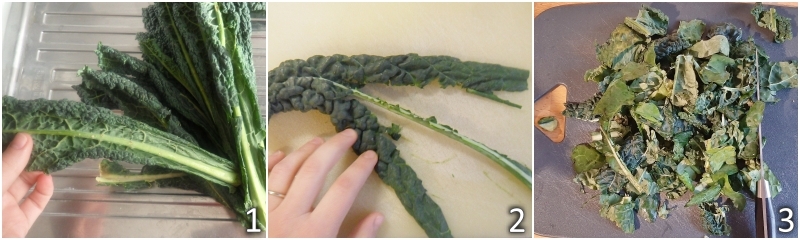 a. clean and cut the black kale