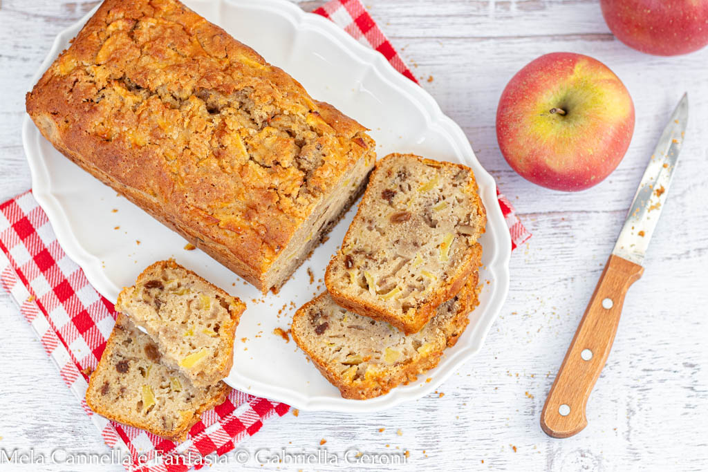 Strudel Plumcake with Apples, Walnuts, and Raisins, Lactose-Free