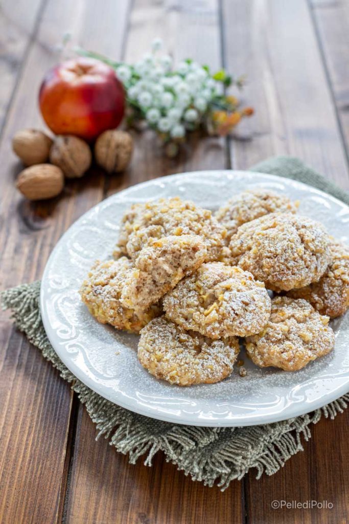 soft apple and walnut cookies