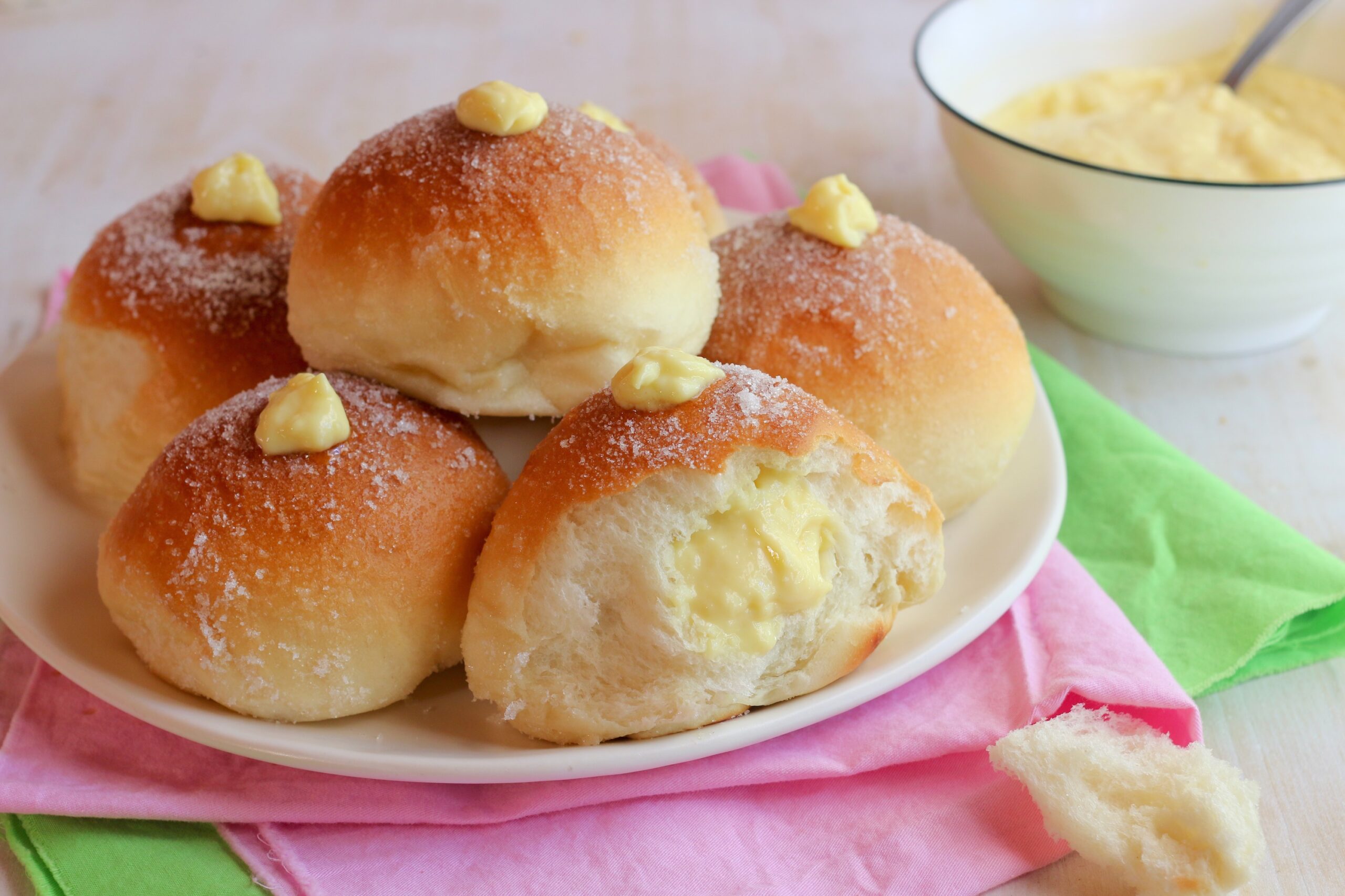 baked cream-filled donuts
