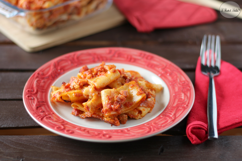 Baked Pasta – Version with sauce, ham, and mozzarella