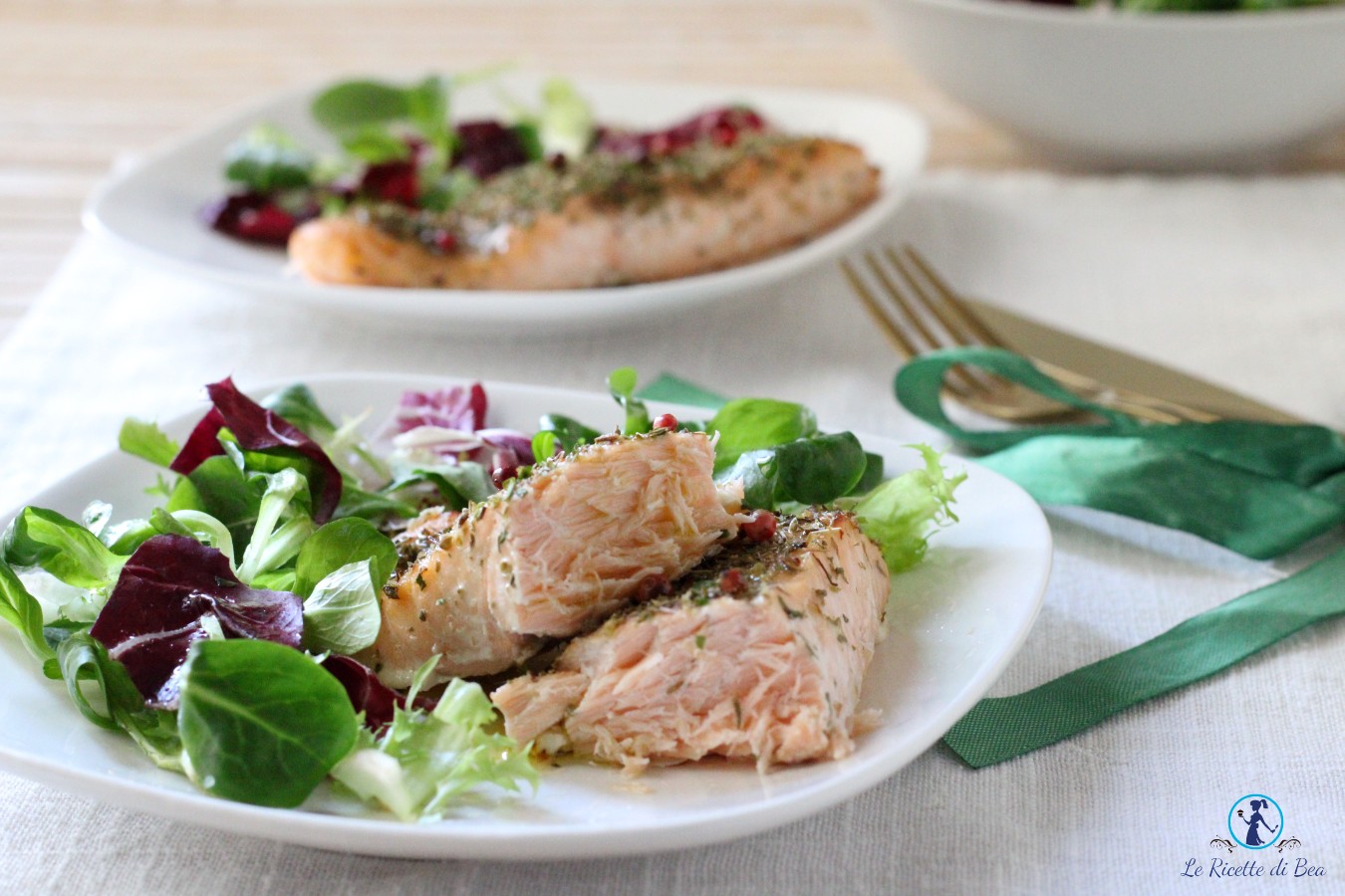 Baked Salmon Glazed with Honey, Spices, and Herbs