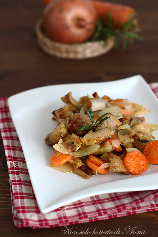 chicken cubes with vegetables
