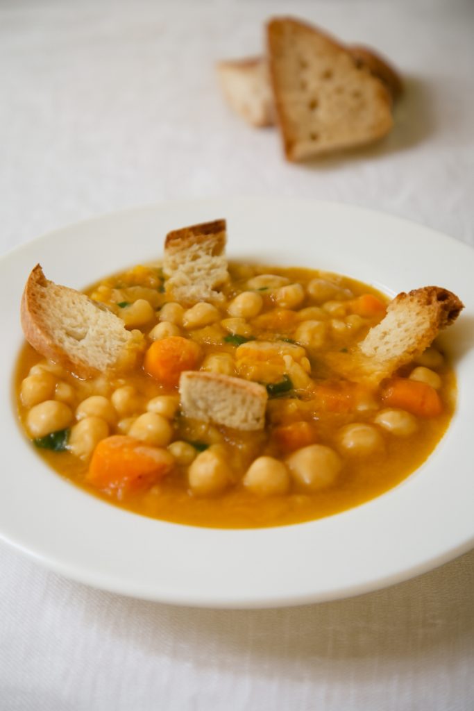 chickpea, pumpkin, and chard soup