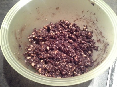 chocolate salami mixture