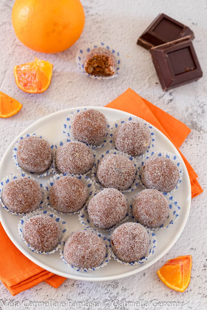 chocolate truffles with orange and rum