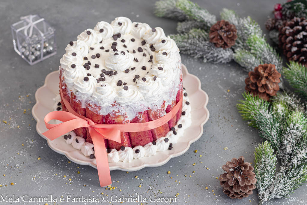 Christmas Charlotte with Ladyfingers and Easy Quick Cream