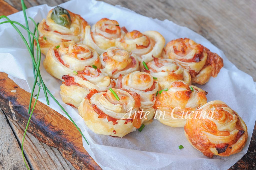 Christmas Tree with Puff Pastry Rose and Ham