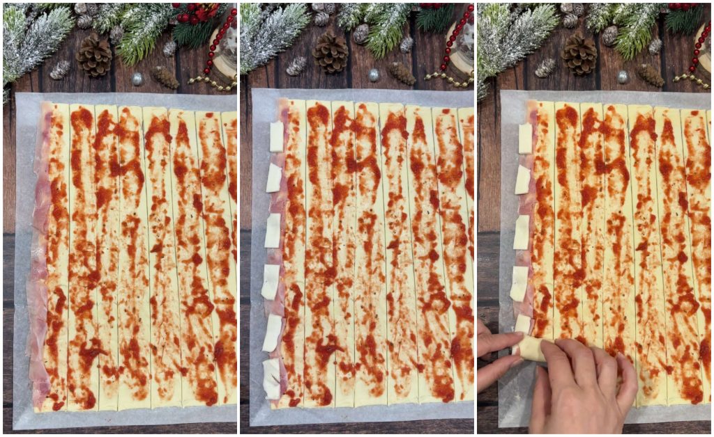 Christmas tree with puff pastry