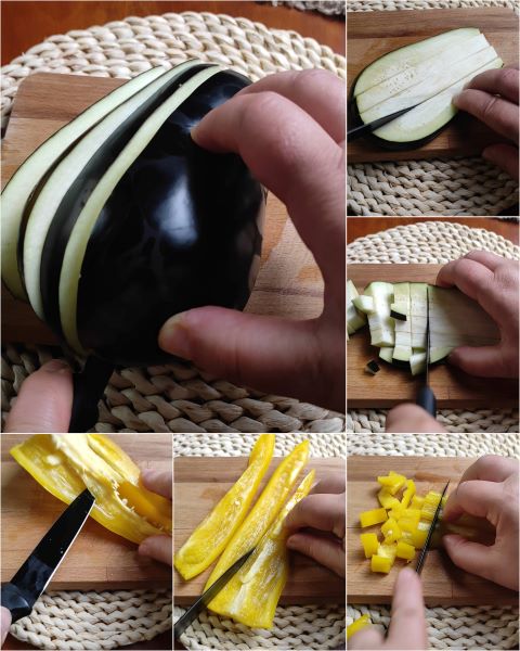 clean the vegetables and cut them into chunks