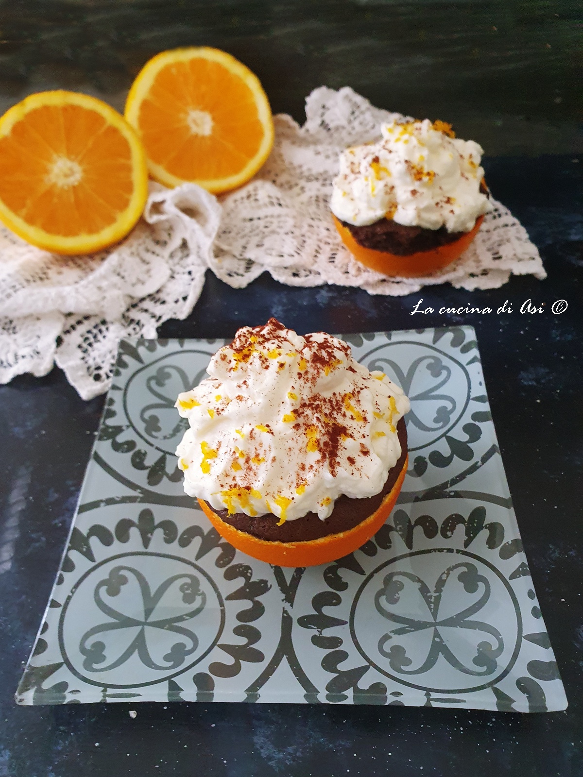 Chocolate Muffins Baked Inside Oranges