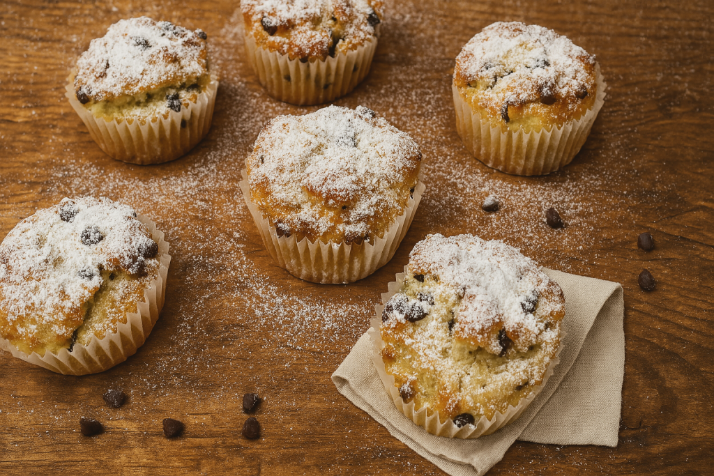 coconut muffins with chocolate chips in an air fryer