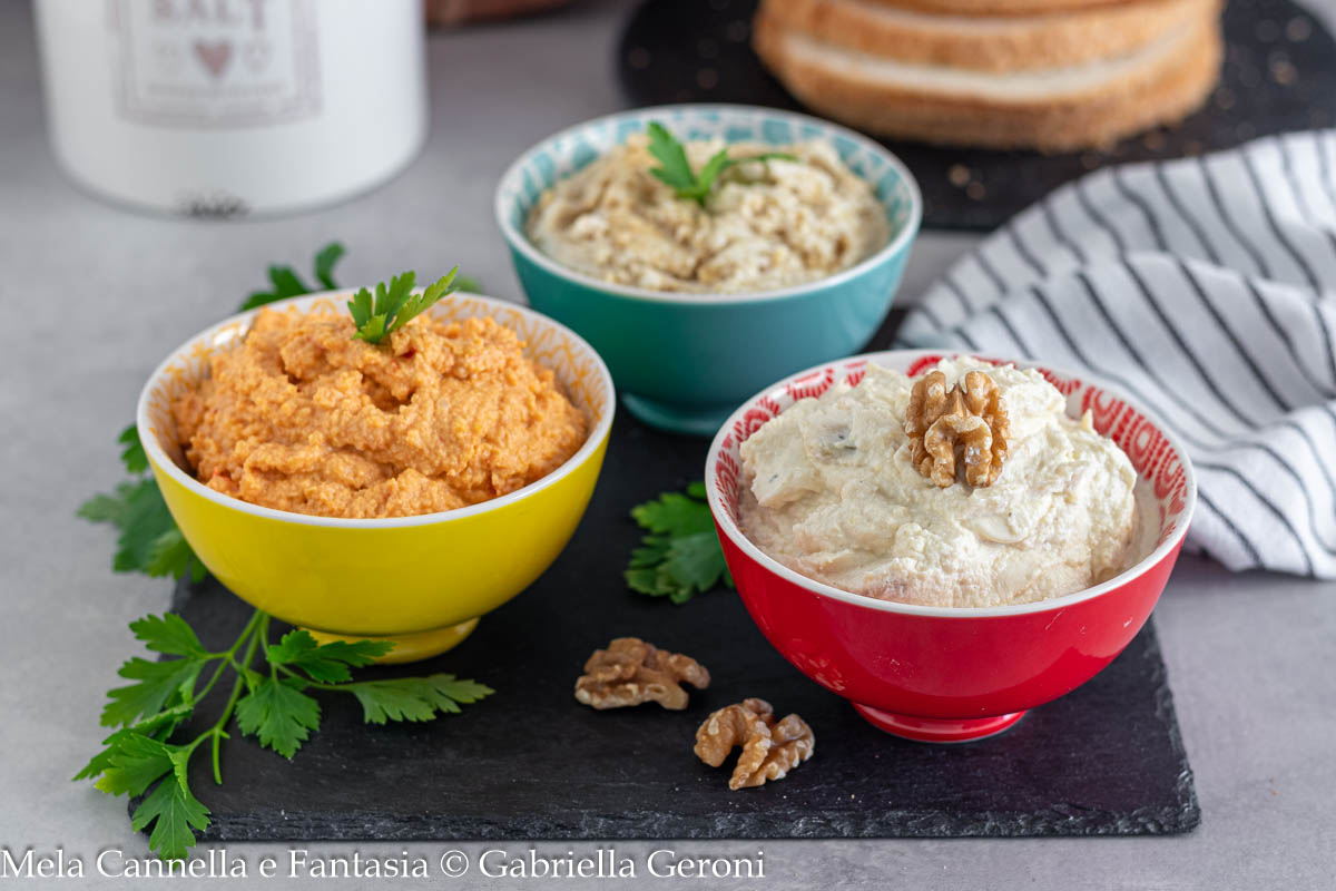 Three Spreadable Creams for Appetizers