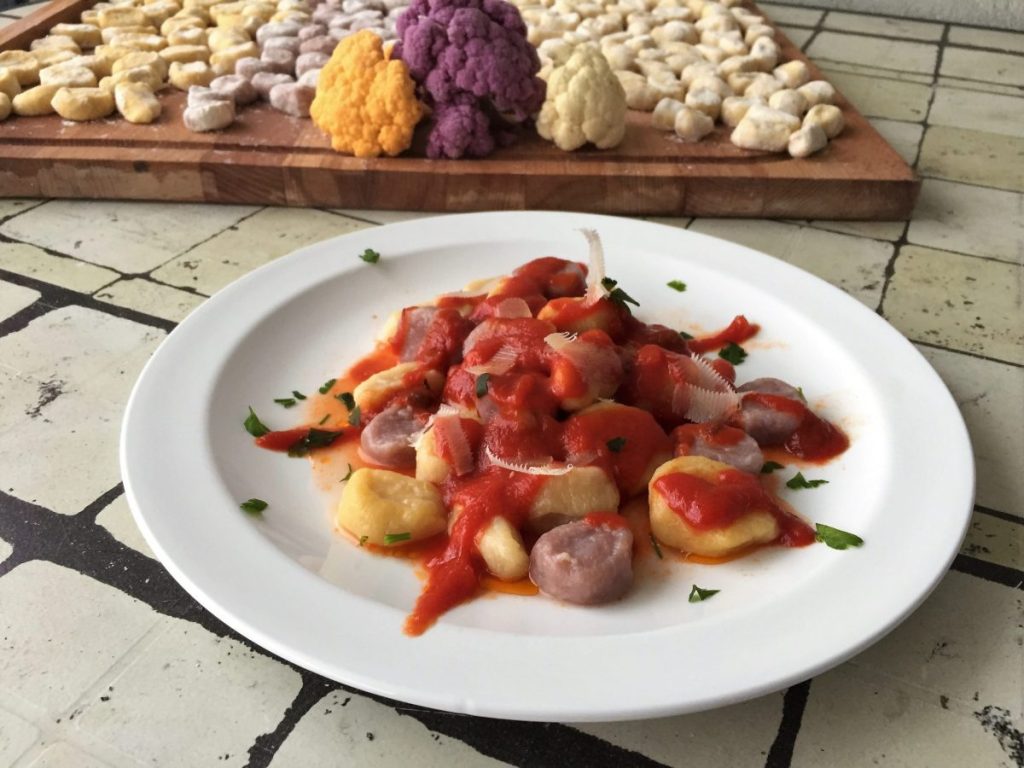 colorful cauliflower gnocchi
