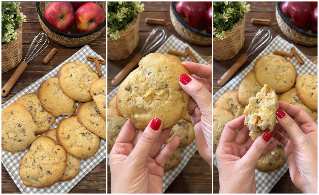 cookies with apples and chocolate chips
