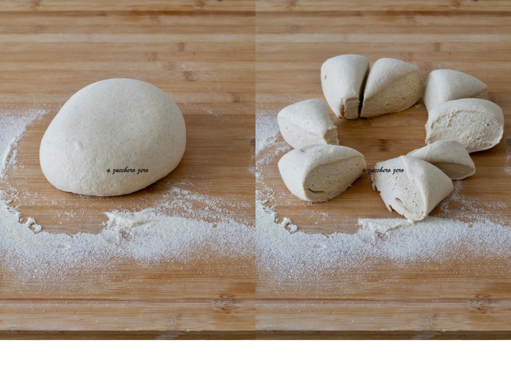 dough pieces Ragusane scaccia collage