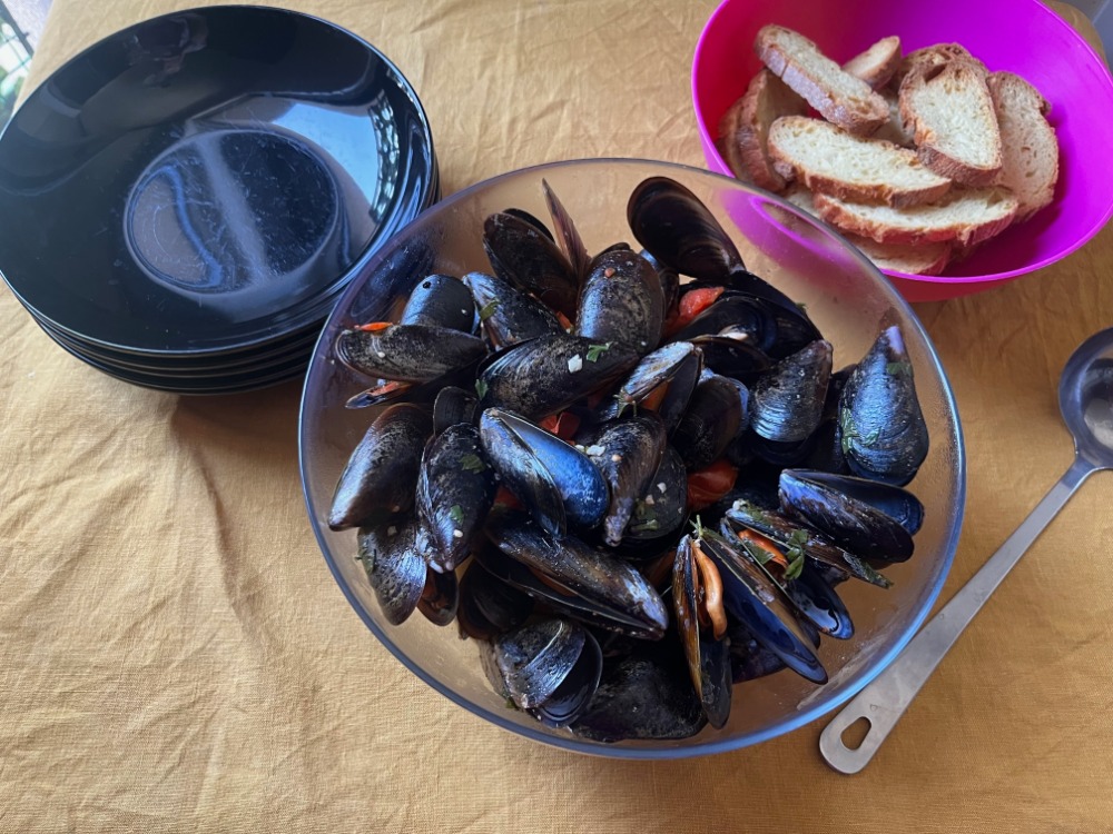 peppery mussels tomato