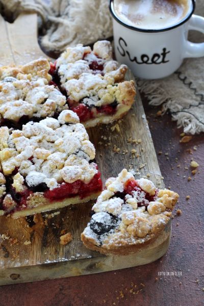 dust with powdered sugar and cut into squares before serving