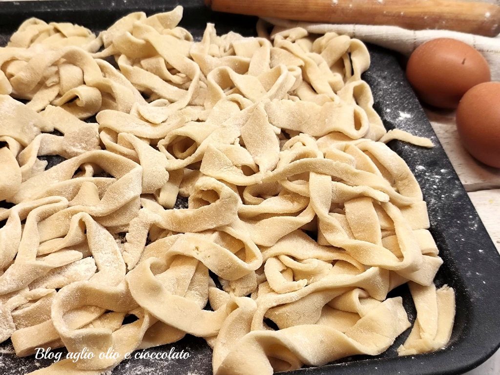 Plate of homemade fettuccine with only egg whites