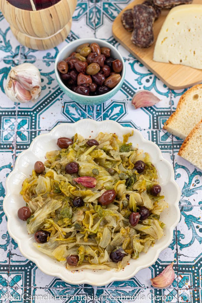 escarole in a skillet