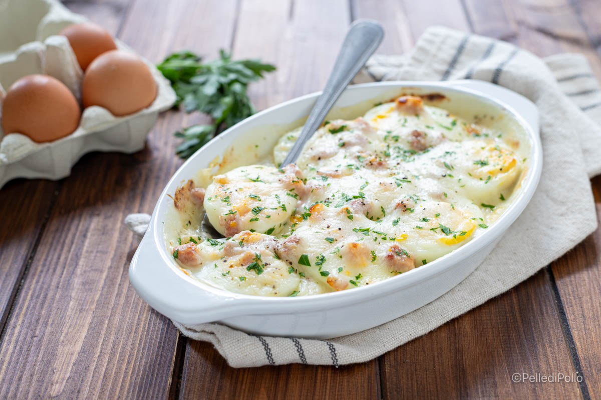 Gratinated Eggs with Béchamel Sauce