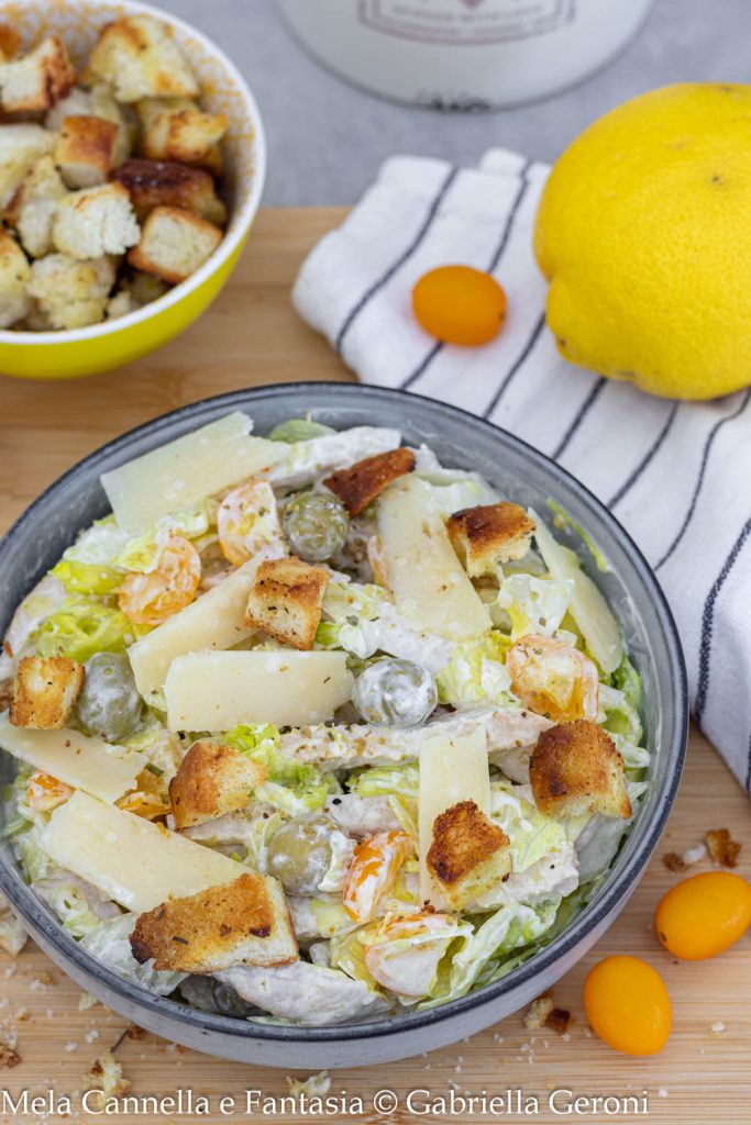 grilled chicken salad with cherry tomatoes and olives