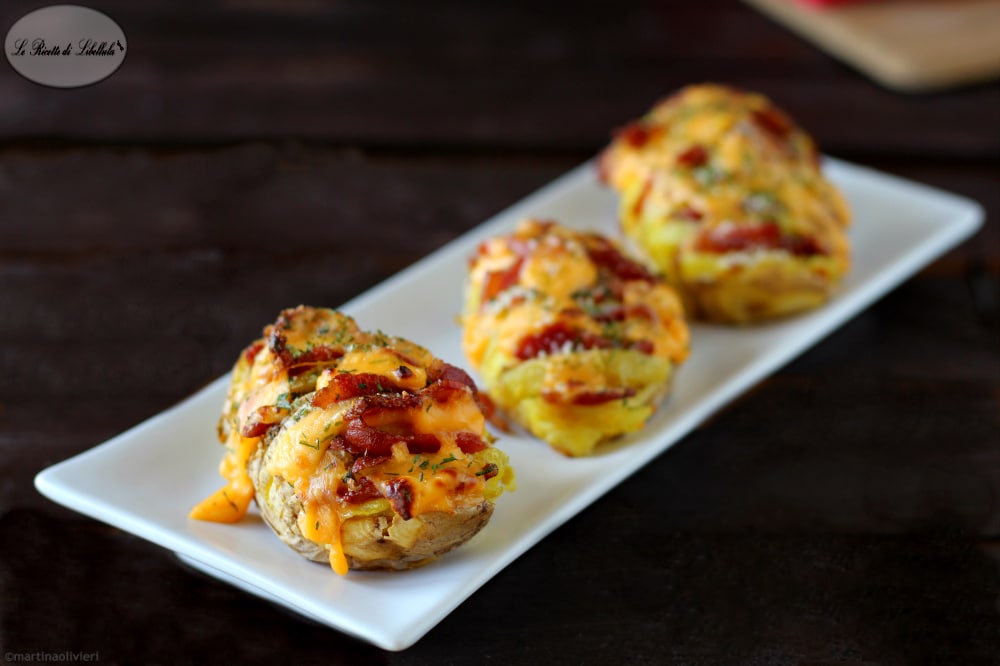 Hasselback Potatoes with Pork Jowl and Cheese