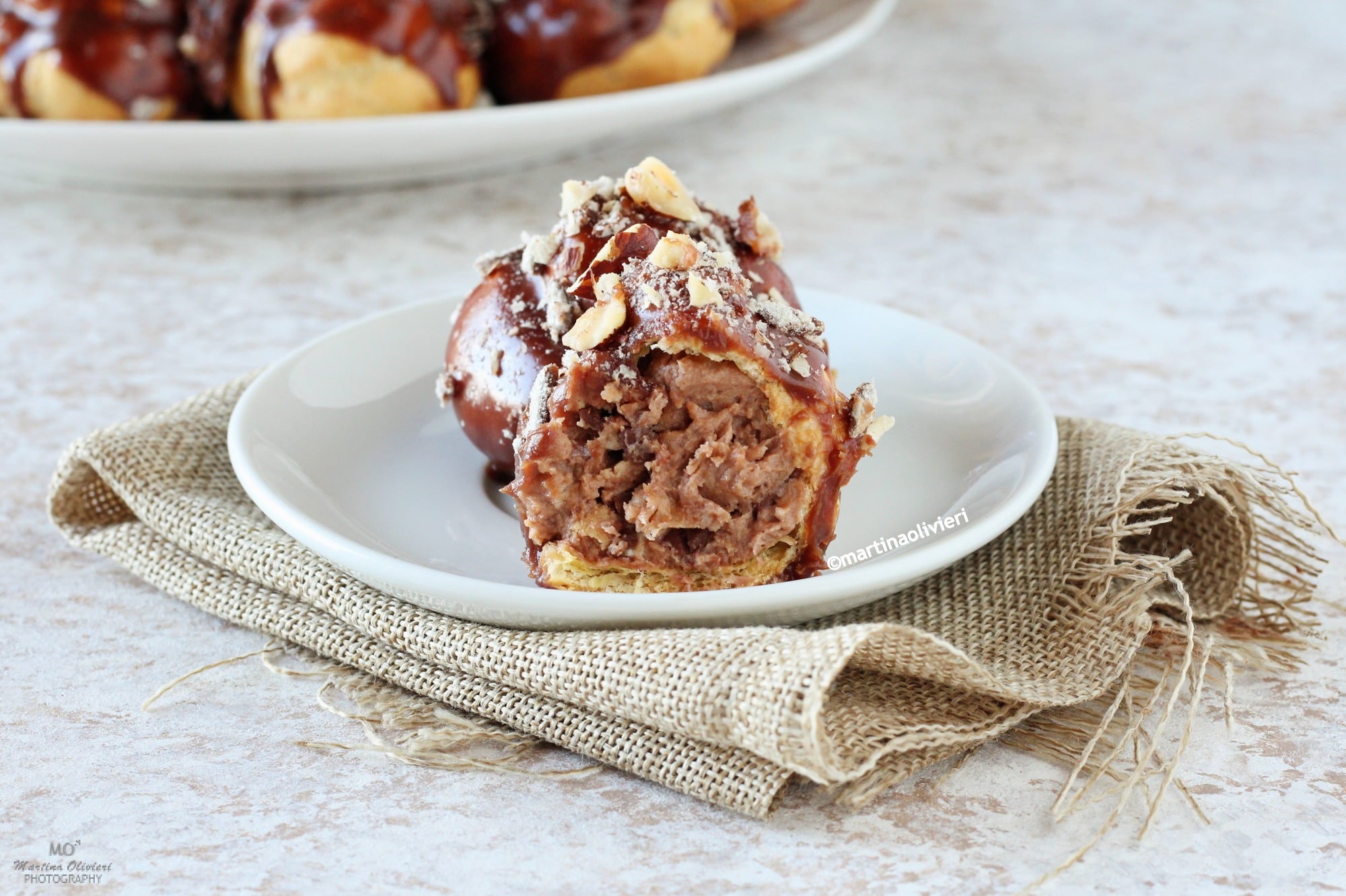 Hazelnut Profiteroles, Wafer, and Milk Chocolate
