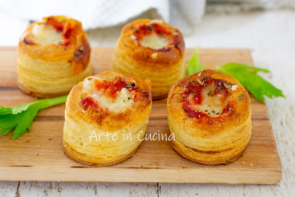 Hot Filled Vol-au-Vents with Mozzarella and Tomato