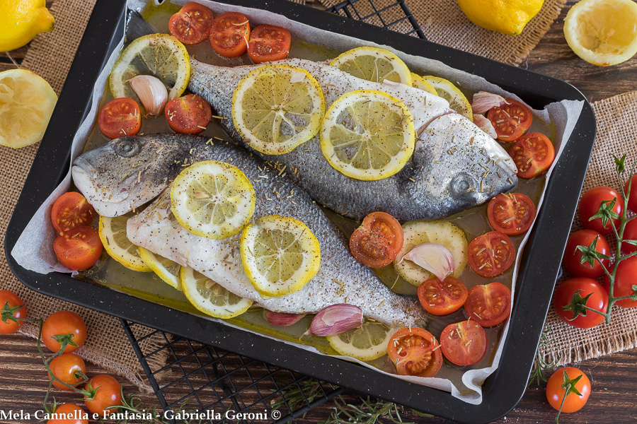 Baked Lemon Sea Bream with Cherry Tomatoes (Light)