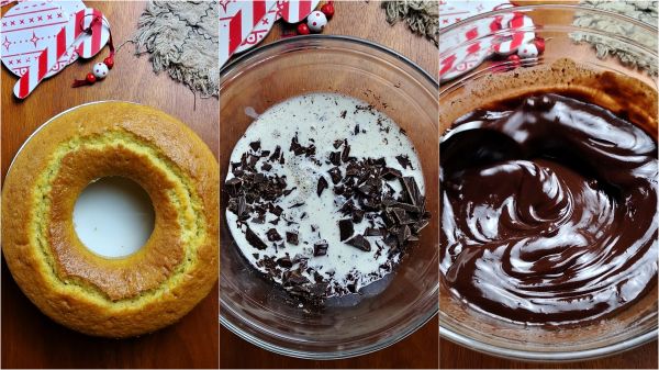 let the cake cool and meanwhile prepare the ganache