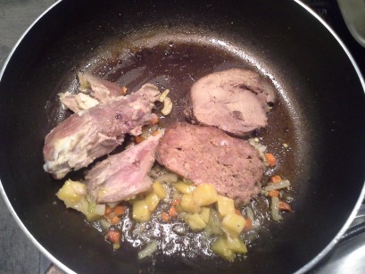 meat and soffritto for plin