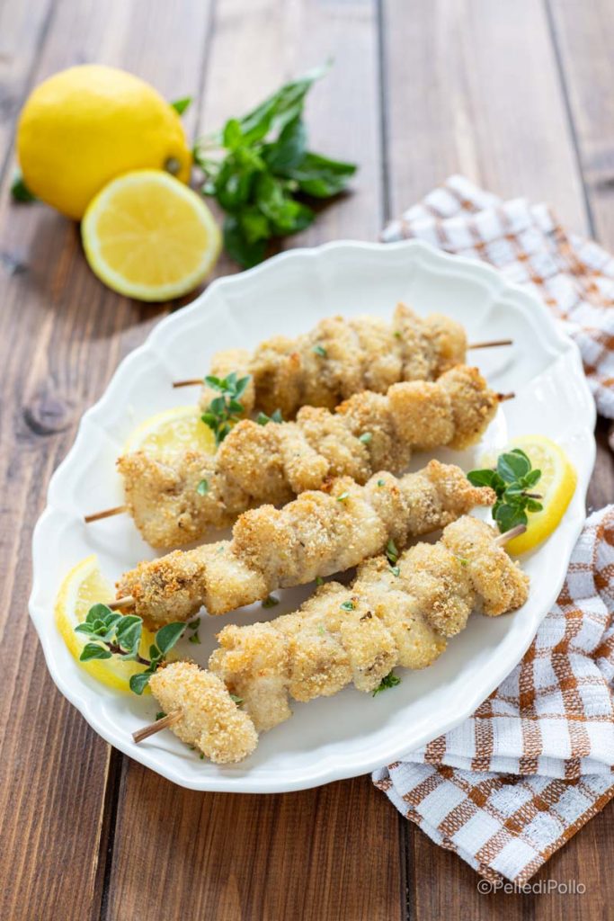 crumbly monkfish skewers