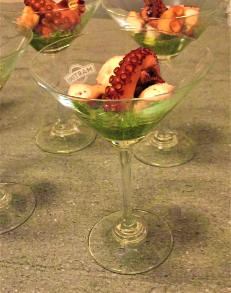 octopus marinated mojito pesto