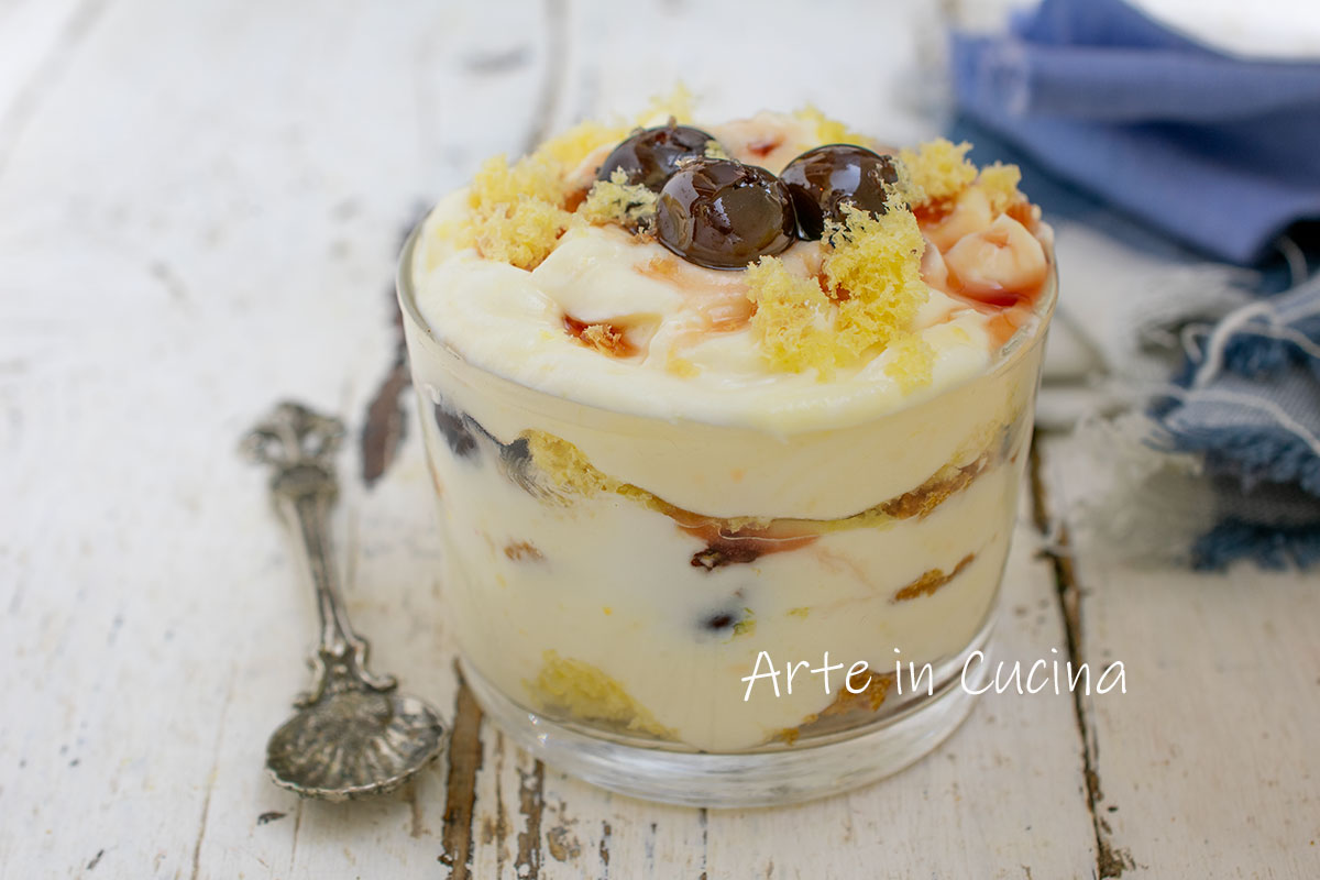 Pandoro Mille-Feuille with Diplomat Cream and Sour Cherries