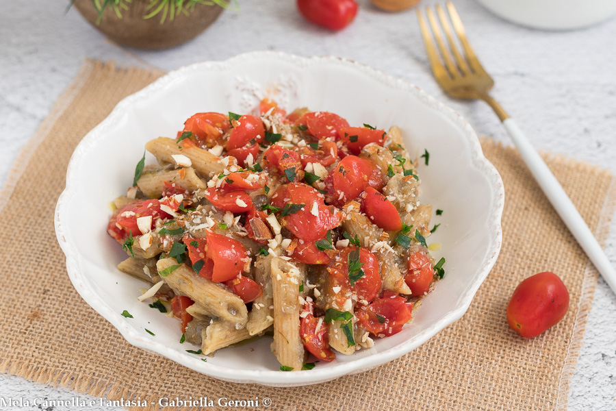 Pasta with Eggplant Cream and Cherry Tomatoes Light Recipe