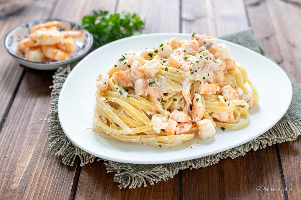 Pasta with Salmon and Shrimp