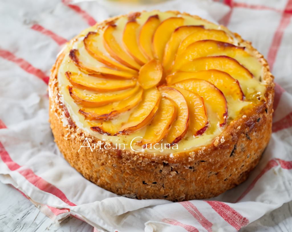 Peach and Cream Semifreddo Cake