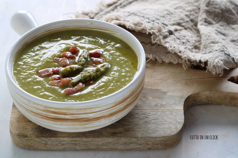 creamy asparagus and potato soup in a pressure cooker