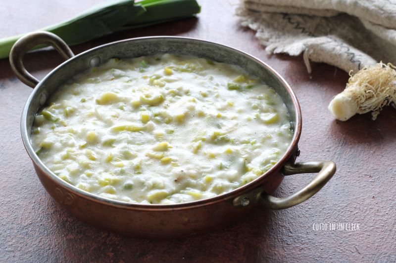 leeks with milk in pressure cooker