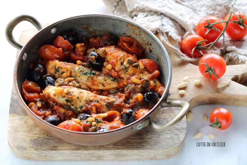 mediterranean gurnard in a pan