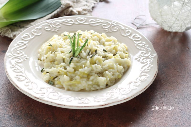 pressure cooker leek, lemon, and rosemary risotto
