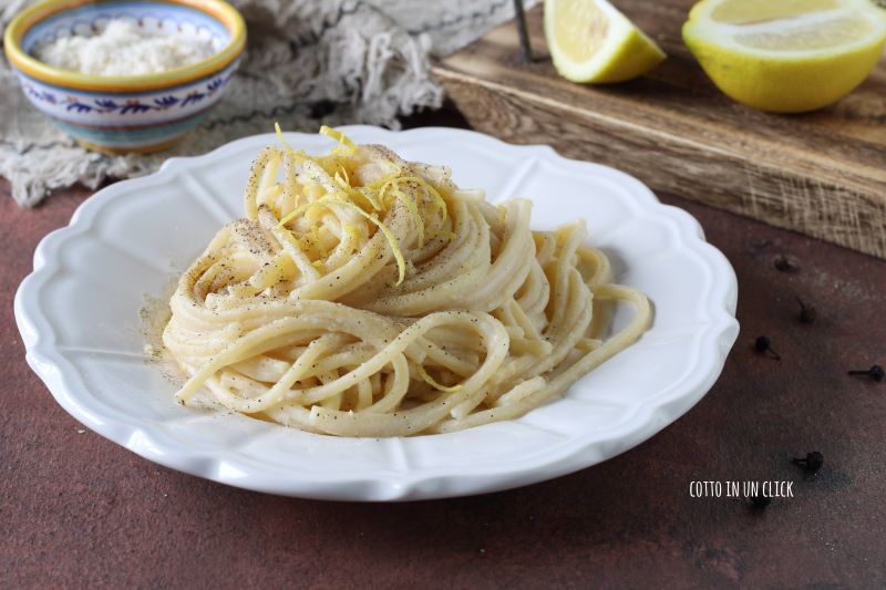 spaghetti with pecorino, pepper, and lemon