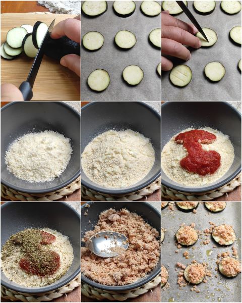 preparation of baked grilled eggplants