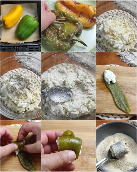preparation of baked pepper rolls