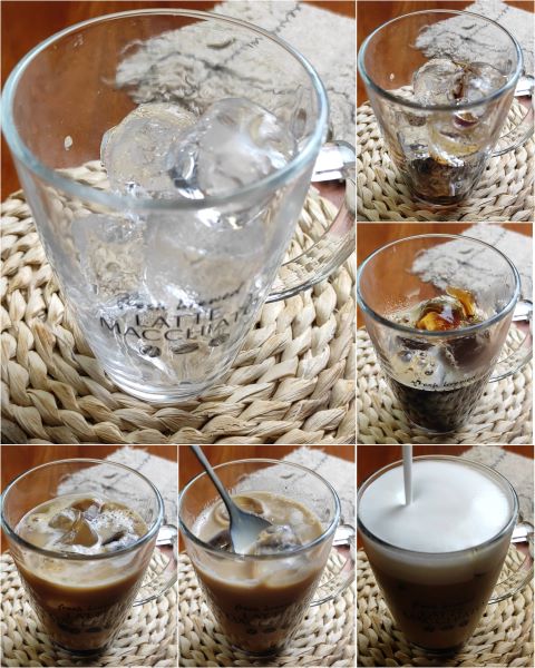 preparation of iced caramel macchiato