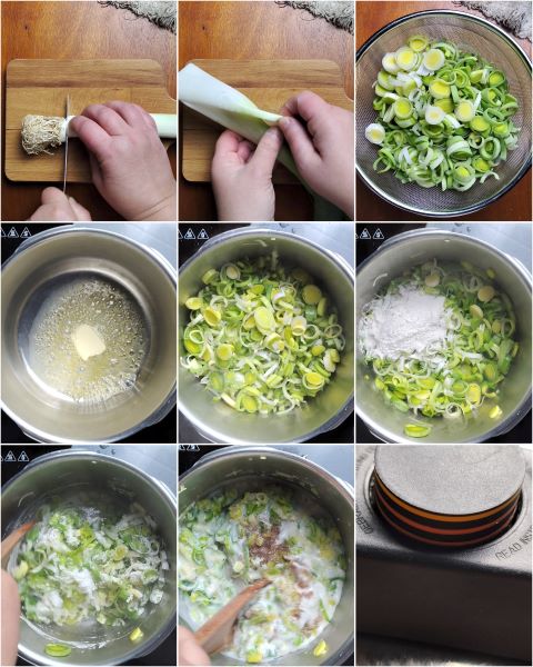 preparation of leeks with milk