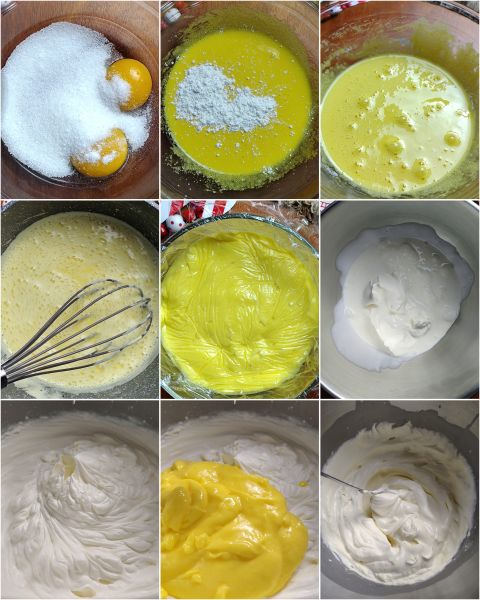 preparation of mascarpone cream with cooked eggs